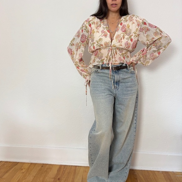 The kooples English rose silk crop blouse - Picture 7 of 9